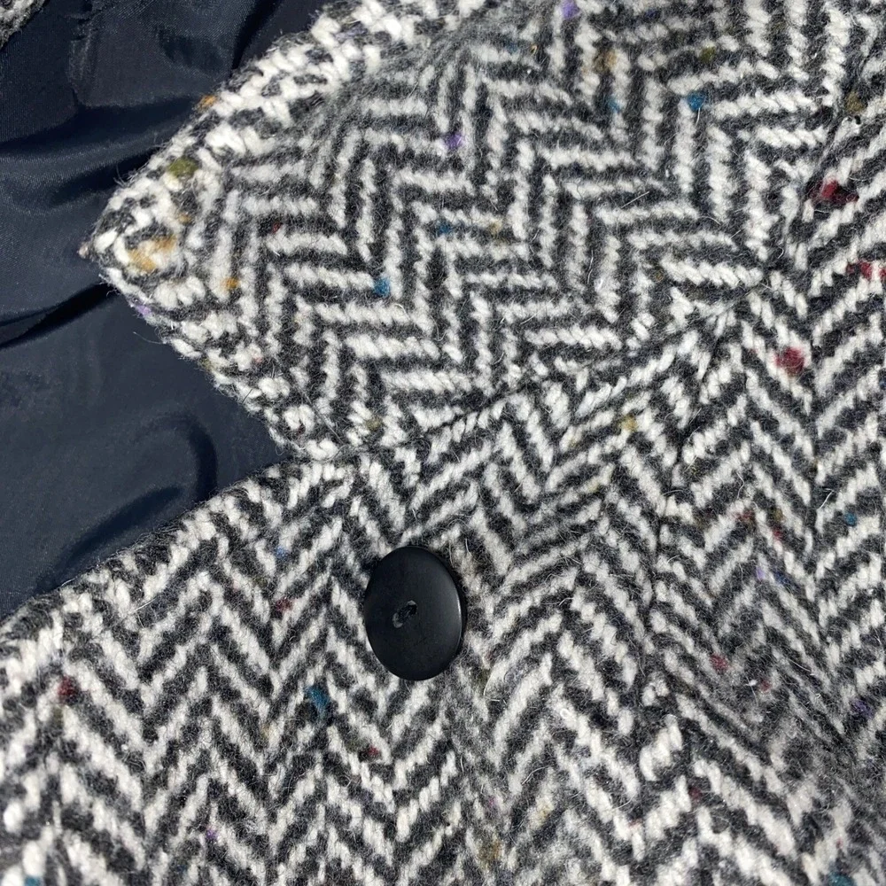 Vintage Braeton Women's‎ 7/8 Wool Coat Herringbone Wool Blend Lined Pockets